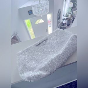 Victoria’s secret white sequin clutch bag